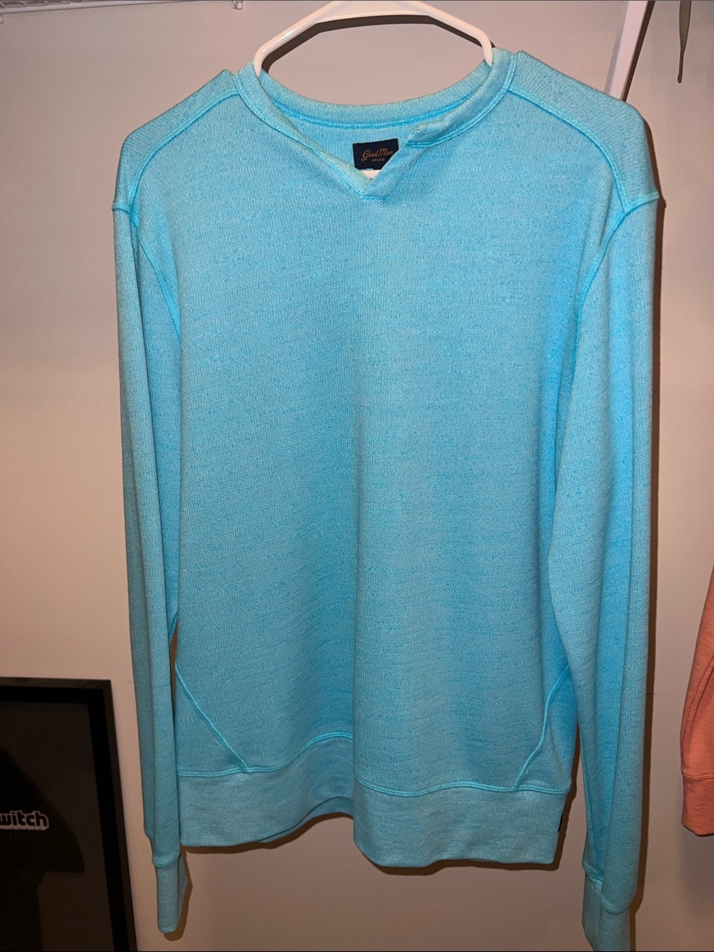 Good Man Brand -  Victory V-Notch Sweater - Men's - Medium - Teal